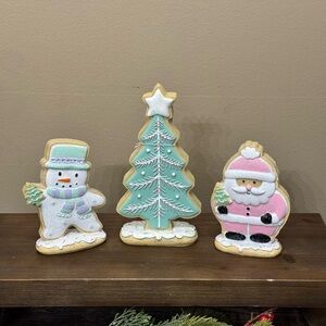 Festive Holiday Cookie Decor Set - Snowman, Tree, Santa